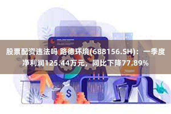 股票配资违法吗 路德环境(688156.SH)：一季度净利润125.44万元，同比下降77.89%