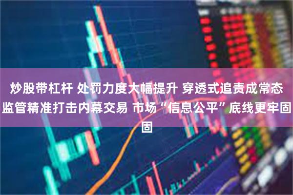 炒股带杠杆 处罚力度大幅提升 穿透式追责成常态监管精准打击内幕交易 市场“信息公平”底线更牢固
