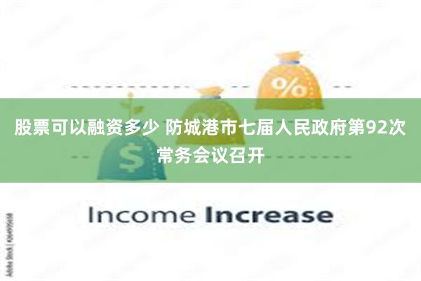 股票可以融资多少 防城港市七届人民政府第92次常务会议召开