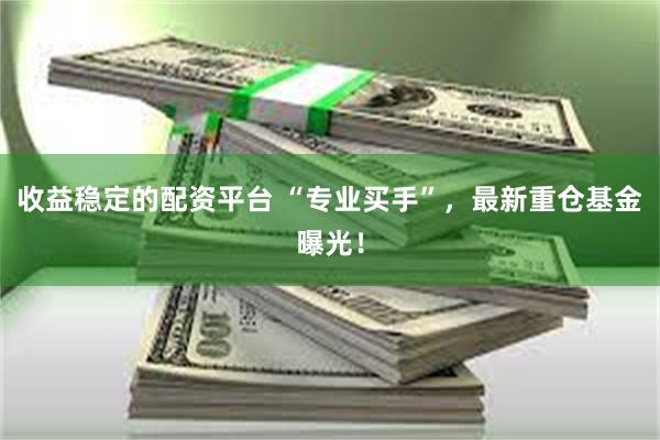 收益稳定的配资平台 “专业买手”，最新重仓基金曝光！