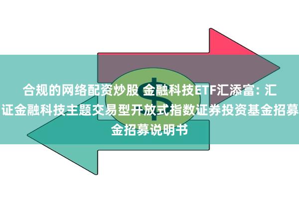 合规的网络配资炒股 金融科技ETF汇添富: 汇添富中证金融科技主题交易型开放式指数证券投资基金招募说明书